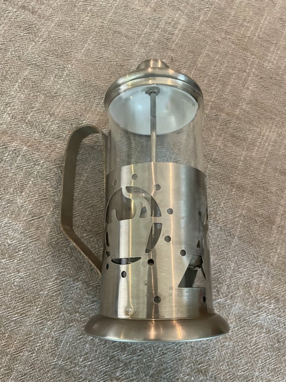 Stainless Steel French Press Coffee Maker with Coffee Cup Design 6" - Picture 4 of 5